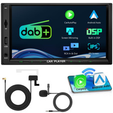 7" Built-in DAB+ Wireless CarPlay Touchscreen MP5 Radio Player RDS/FM+Microphone