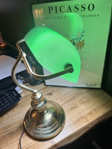 Retro bankers lamp polished - retro,