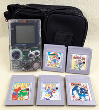 Nintendo Gameboy Pocket clear console & games bundle inc Super Mario tested GC