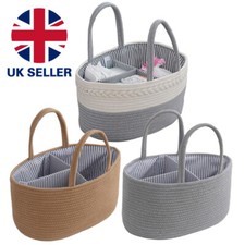 Beige Nappy Storage Caddy,Baby Diaper Caddy Organiser, Nursery Storage Basket