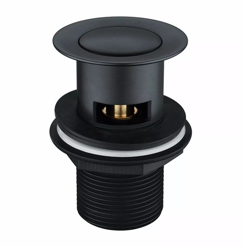 Matt black basin push - matt, button