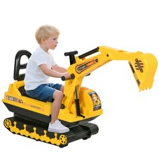 HOMCOM Ride On Excavator Toy Tractors Digger Movable Walker Construction Truck