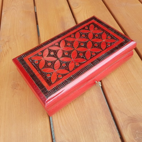 Wooden jewellery box vintage - box,,