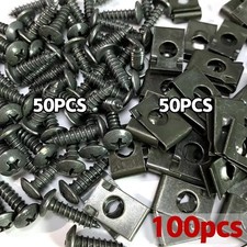 100x Metal U-Type Clips Car