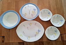 1950s Figgjo Flint Crocus Design - 2 x Tureen Dishes/Lid, 3 x Bowls, 1 x Platter