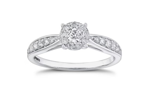 Diamond cluster ring 9ct - ring.,