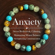 Anxiety Relief Crystal Bracelet – Gemstone Beads for Calm & Balance – UK Seller