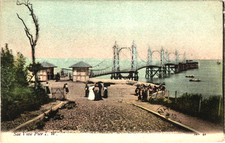 Postcard Seaview Chain Pier Near Ryde Isle Of Wight RPPC