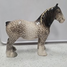 Beswick Grey Shire Mare Rocking Horse Model 818 1 ear tip restored