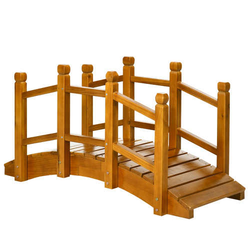 Wooden garden bridge - garden, arched