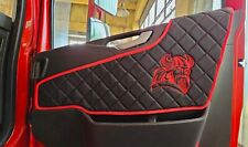 Set of door cards panels VOLVO 2014+ FH4 FH5 TRUCK black/red eco leather