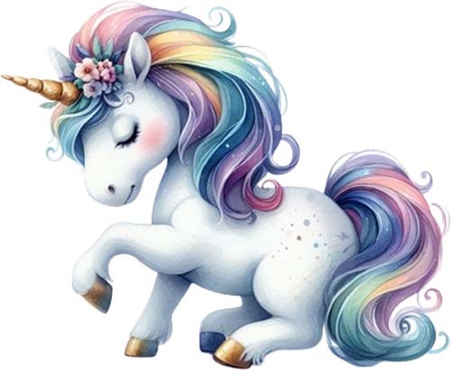 Watercolour baby unicorn wall - baby,