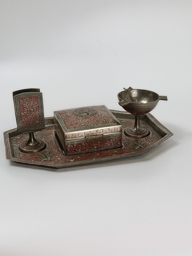 Vintage indian brass enamel - vintage,