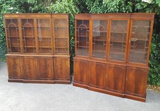 MATCHING PAIR OF REPRODUX BEVAN FUNNELL BREAKFRONT LIBRARY BOOKCASES