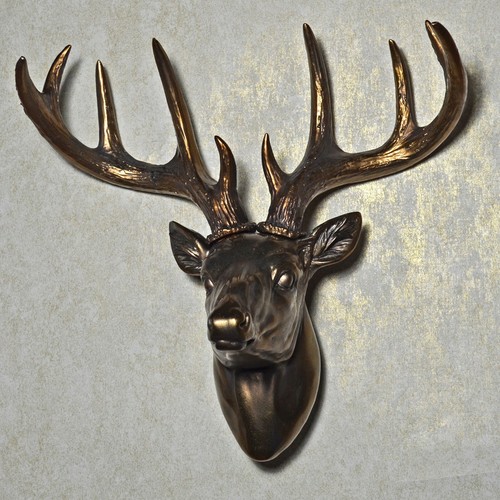 Large stag cold cast bronze - stag,