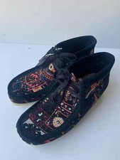 NEW MENS CLARKS ORIGINALS WALLABEES LIMITED EDITION BLK COMBI BOOTS UK SIZE 8