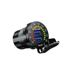 Motorcycle12V Motorbike Boat Cigarette Lighter Power Socket LED Voltmeter 