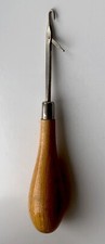 Vintage Rag Rug Making Tool - Wooden Handled Latch Hook Tool