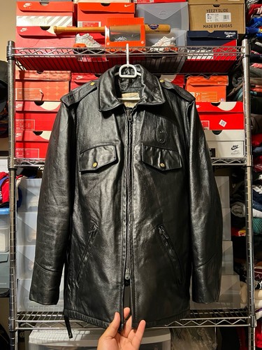 Vintage police leather jacket - vintage,