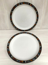 2 x Denby Stoneware Pottery Marrakesh 26.5cm Dinner Plates VGC