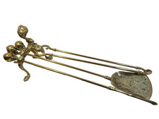 Heavy brass ball & claw Companion set Fire dog, poker, shovel , Tongs