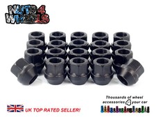 20 x Black Open Wheel Nuts