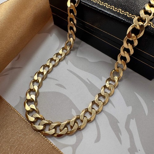 9ct gold curb - chain, 26
