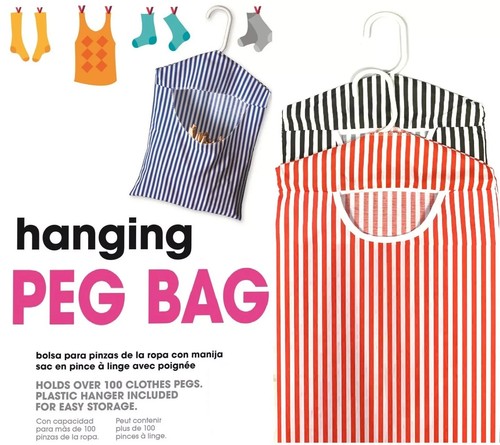 Fabric clothes peg bag with - peg,