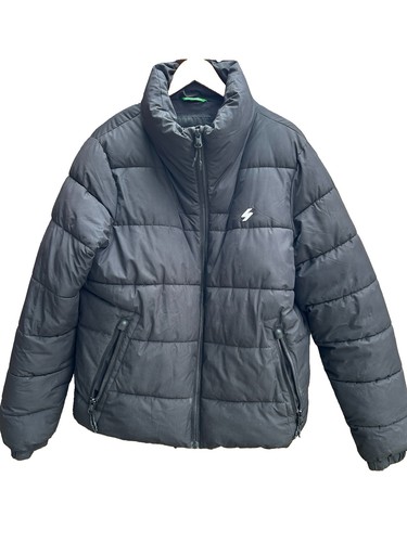Superdry black puffer jackets - superdry,