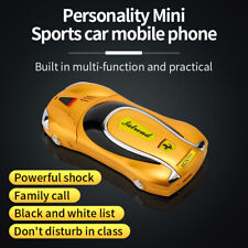 Unlocked Mini Flip Sports Car Mobile Phone Dual Sim Smallest LED Light Phone Kid