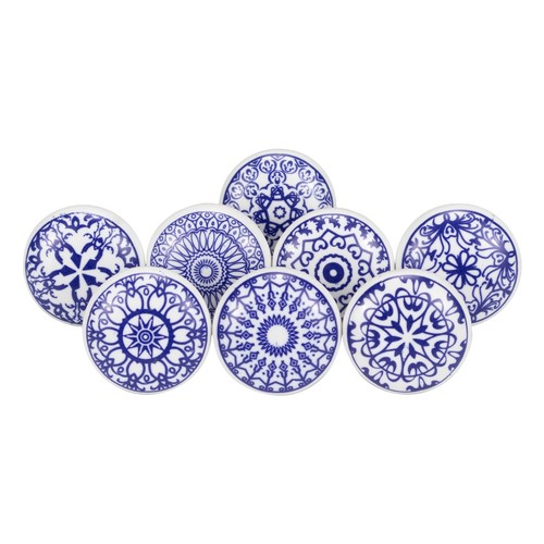 Round blue white - 8, &