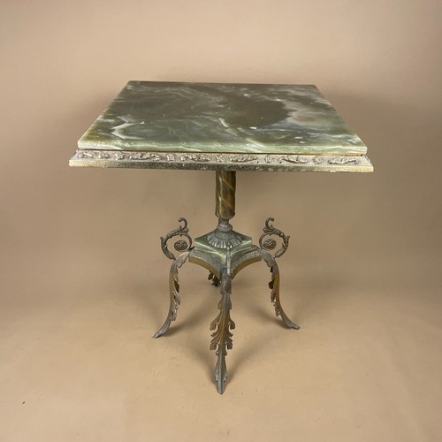 Brass marble table square - brass,
