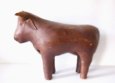 Dimitri Omersa, Fußbank Stier- Originalzustand- Design Mid Century- Leder #L1