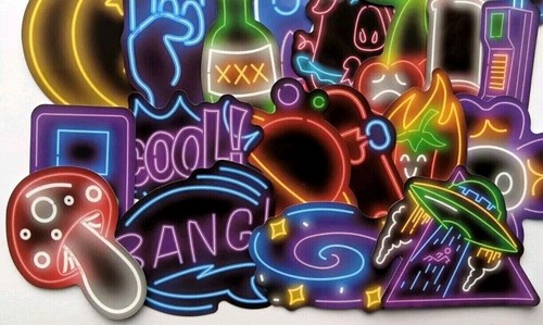 20x trippy neon stickers - 20x,