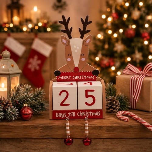 Reindeer wooden block sleigh - wooden,