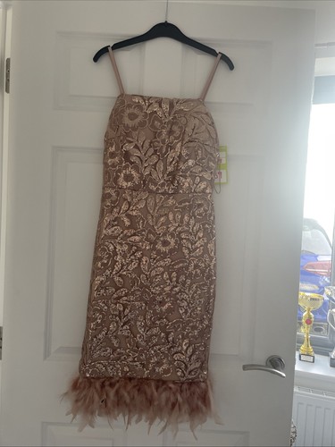 Lipsy nude sequin - feather, hem