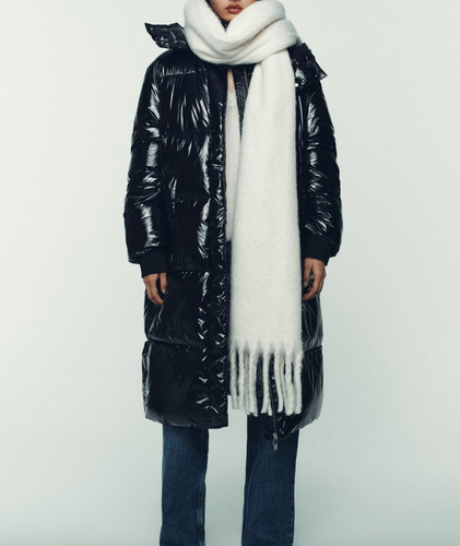 Zara long shiny anorak puffer - zara,