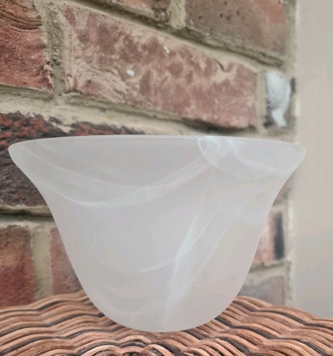 Small white glass lamp shade - white,