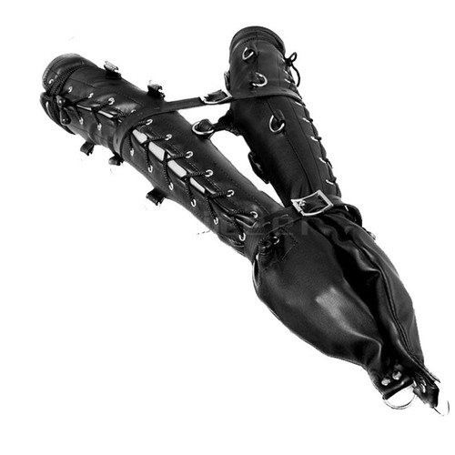 Leather arm restraint glove - leather,