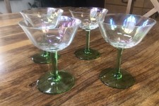 Set Of 4 Iridescent Art Deco Cocktail Glasses