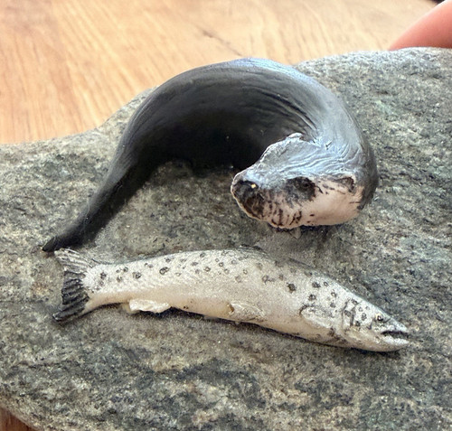 Otter fish ornament figurine - ornament,