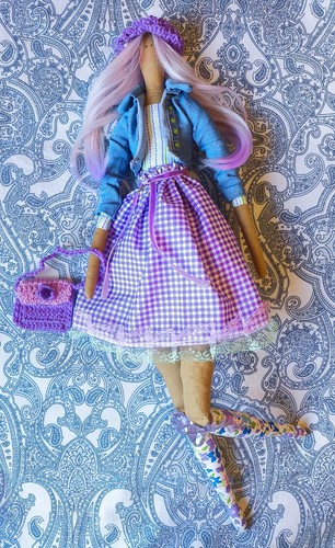 Handmade tilda style doll in - ,