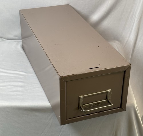 Vintage metal file cabinet - metal,