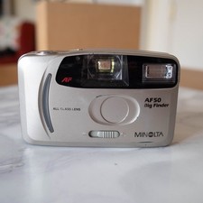 Minolta film camera 35mm AF50 Big Finder, vintage point and shoot, working, Y2K