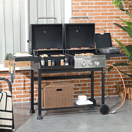 Dual fuel bbq - bbq, charcoal