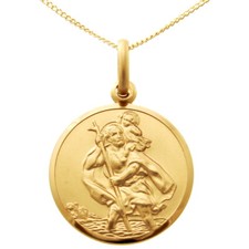 9ct Gold St Christopher Pendant Necklace with 18" chain and gift box