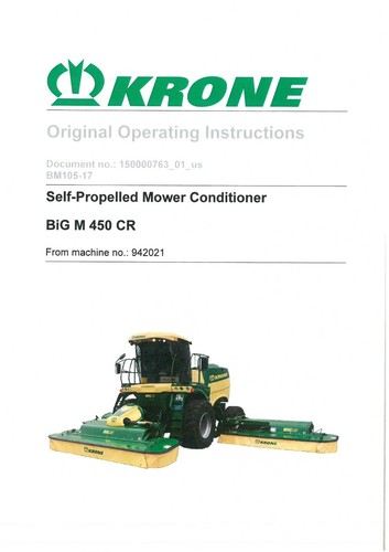 Krone mower conditioner - mower,