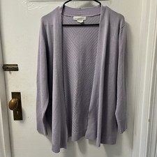 Cocobleu Woman’s Long Sleeve Lavender Cardigan Size Large