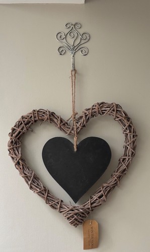 Wicker heart with black - wicker,