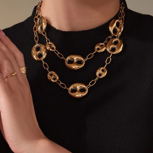 18kgold chunky coffee bean - ,
